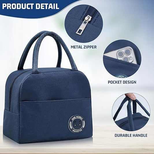 VOXBIT Large Insulated Lunch Bag with Dual Compartments – Reusable and Leakproof Lunch Tote for Men, Women, and Kids – Perfect for Office, School, Camping, and Road Trips