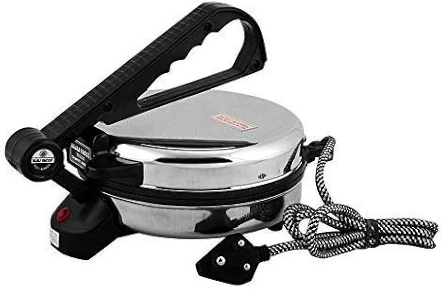BAJAJ VACCO® Electric Go-Ezzee Chapati/Roti/Khakhra Maker C-02 Wattage 900, Stainless Steel, Black
